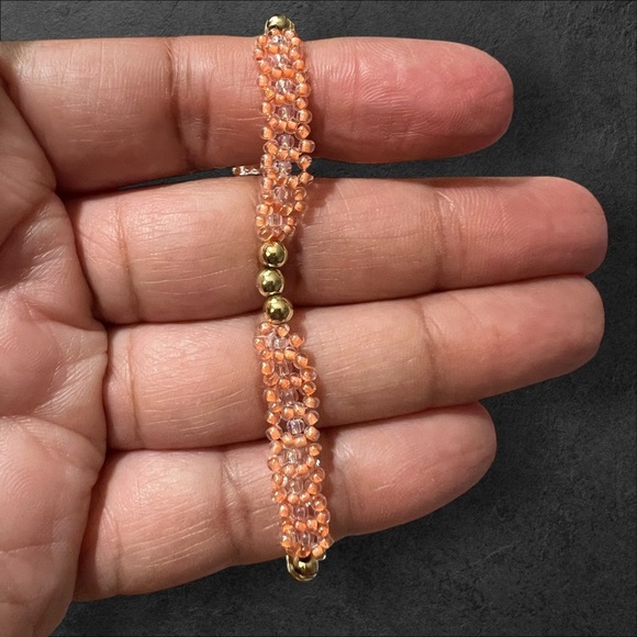 Elegant Blue and Gold Beaded Bracelet Set - Picture 4 of 6